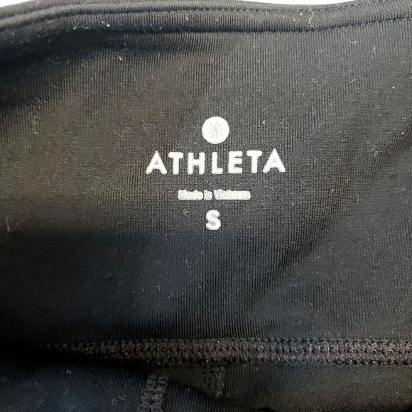 Athleta Womens Small Black White Colorblock Leggings Yoga Workout Athleisure - Picture 10 of 10